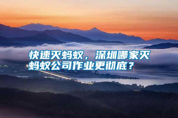 快速滅螞蟻，深圳哪家滅螞蟻公司作業(yè)更徹底？