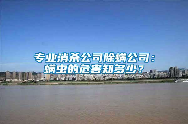 專業消殺公司除螨公司：螨蟲的危害知多少？