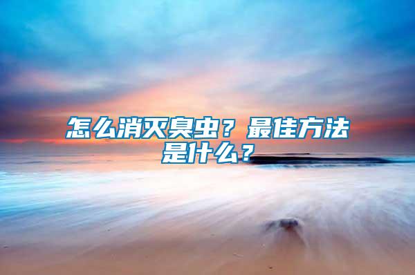 怎么消滅臭蟲？最佳方法是什么？