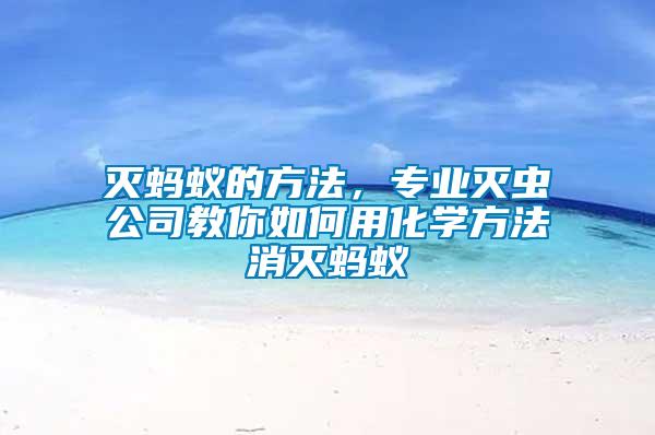 滅螞蟻的方法，專業滅蟲公司教你如何用化學方法消滅螞蟻