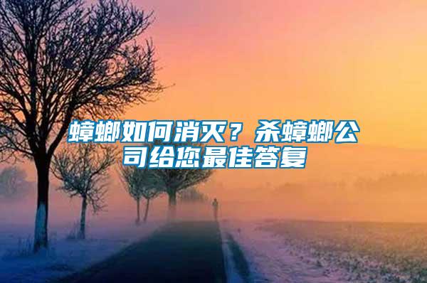 蟑螂如何消滅？殺蟑螂公司給您最佳答復(fù)