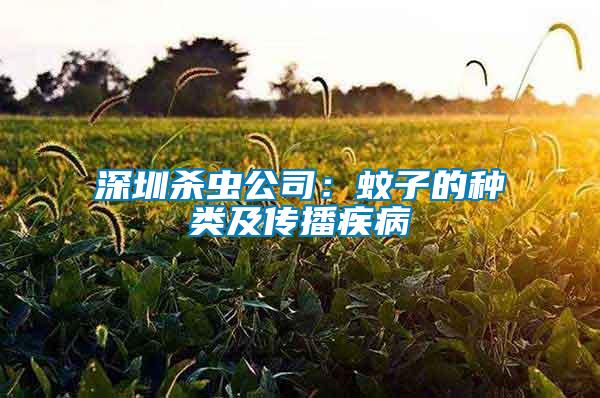 深圳殺蟲公司:蚊子的種類及傳播疾病