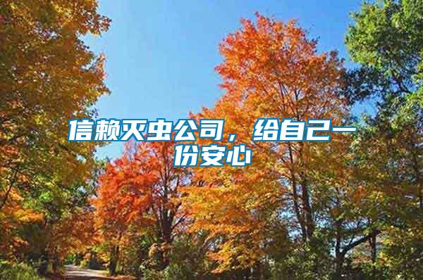 信賴滅蟲(chóng)公司，給自己一份安心