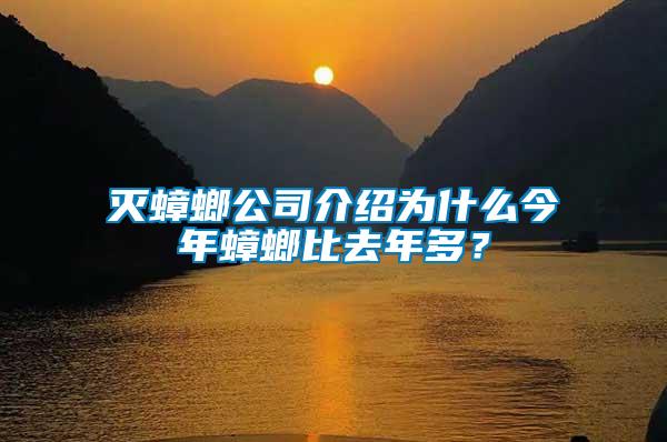 滅蟑螂公司介紹為什么今年蟑螂比去年多？