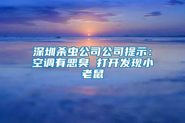 深圳殺蟲公司公司提示：空調(diào)有惡臭 打開發(fā)現(xiàn)小老鼠