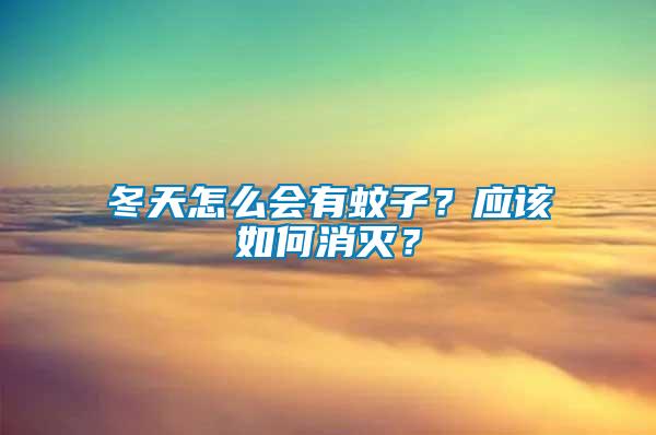 冬天怎么會有蚊子？應該如何消滅？