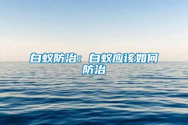 白蟻防治：白蟻應該如何防治